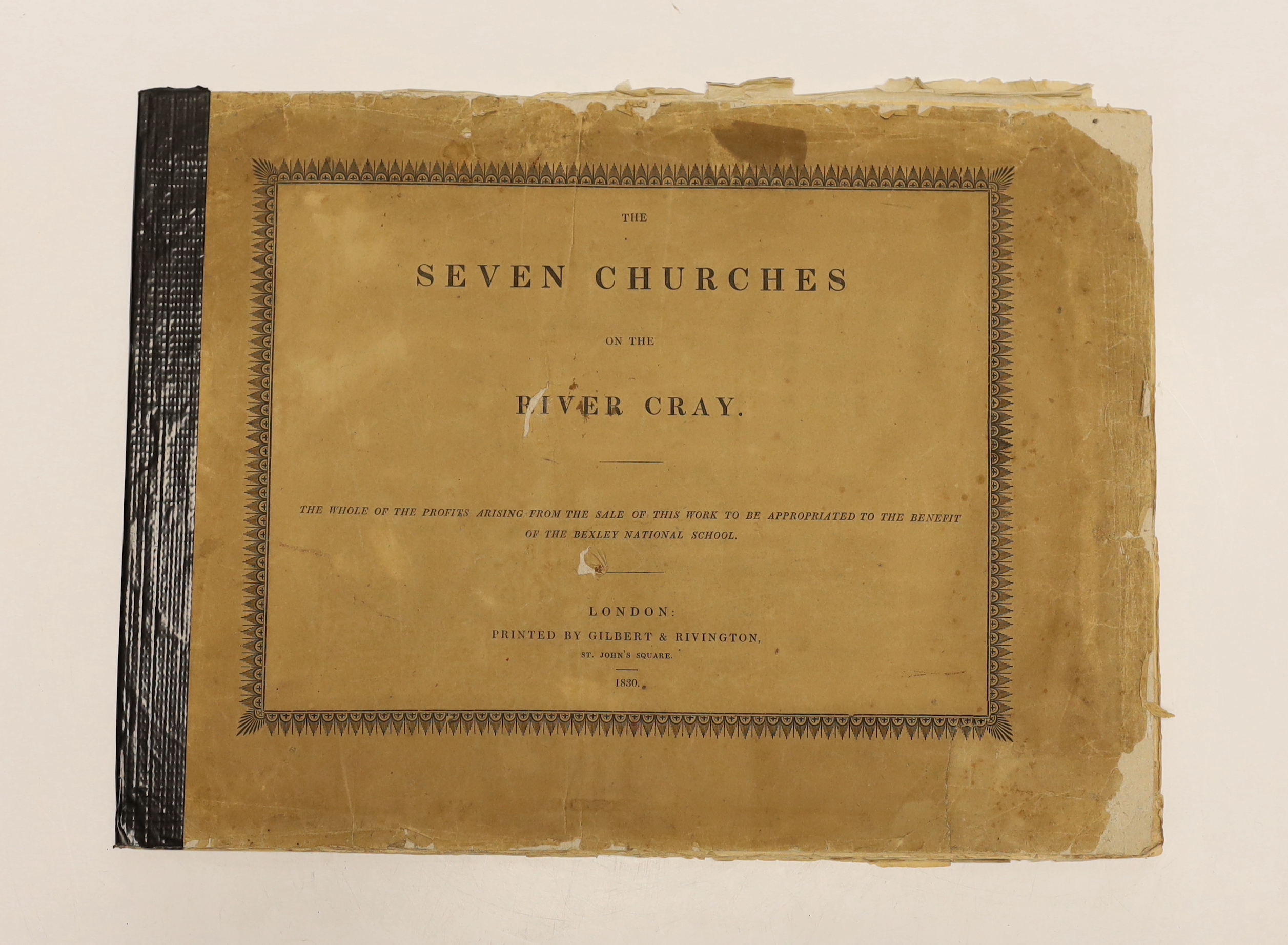 (Berens, Rev. Edward) The Seven Churches on the River Cray. pictorial engraved title and 7 lithographed plates (by the author), half title; original printed wrappers (within decorated border), later fabric spine, obl. 4t